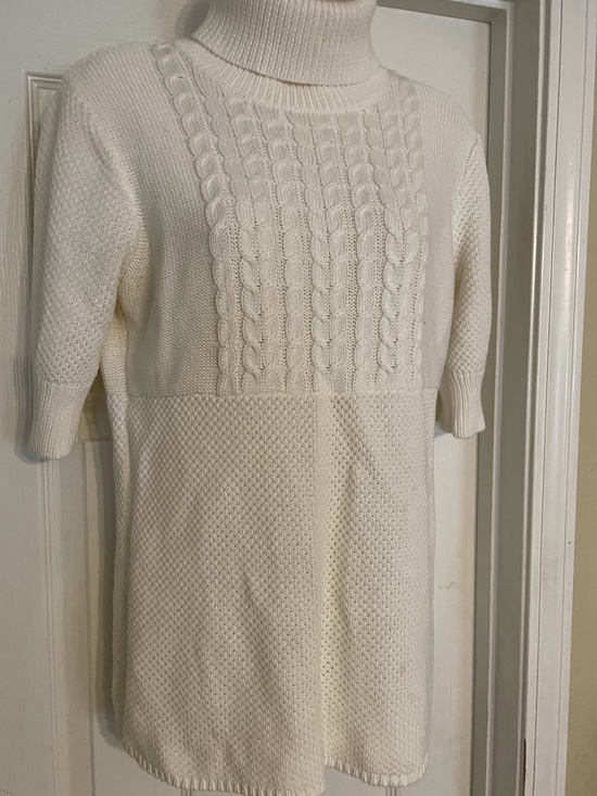 Requirements WHITE KNIT SWEATER, size M, short sleeves, Vintage, - Picture 2 of 4